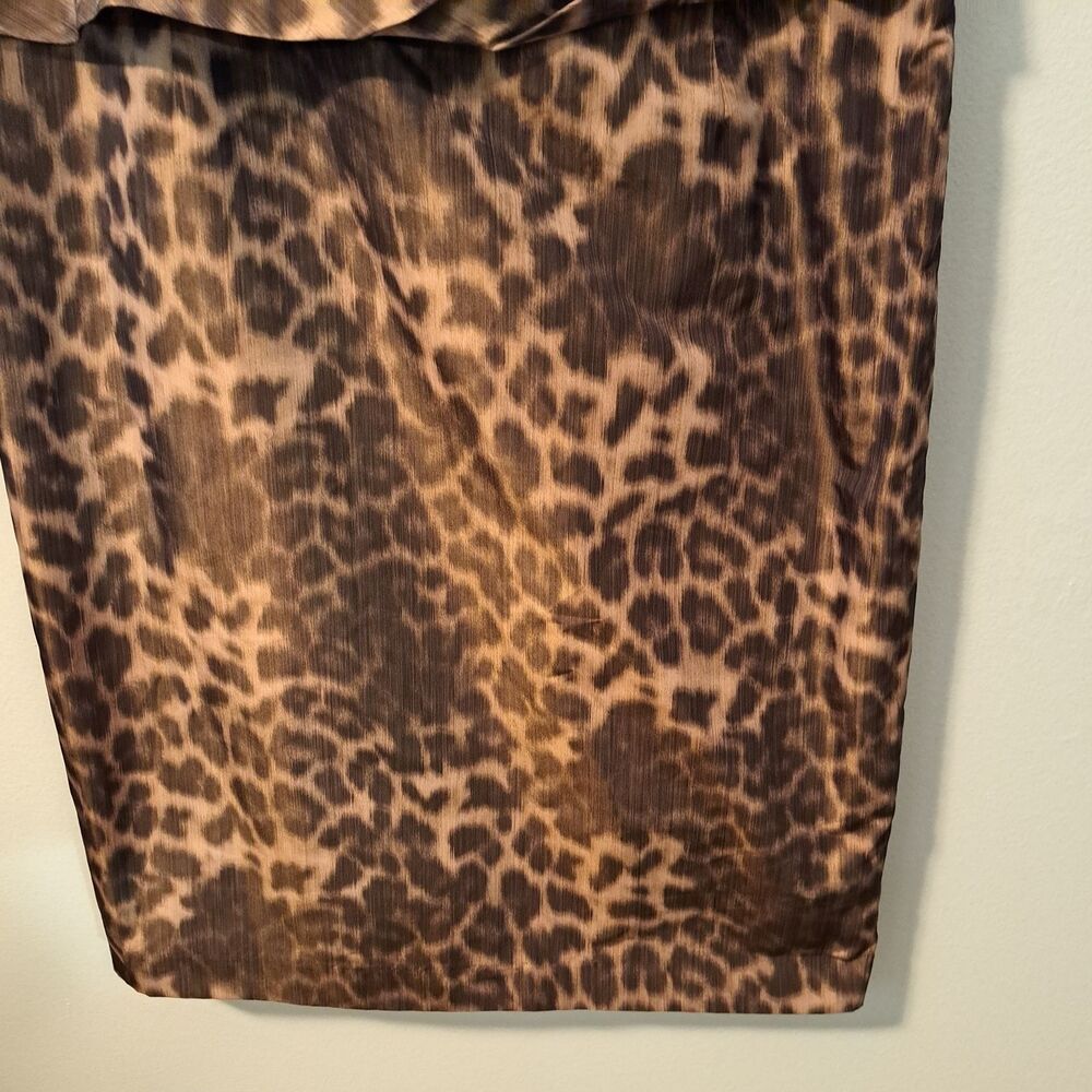 Anne Klein Womens Brown & Black Leopard Print Sleeveless Sheath Dress Size 6 - Picture 5 of 9